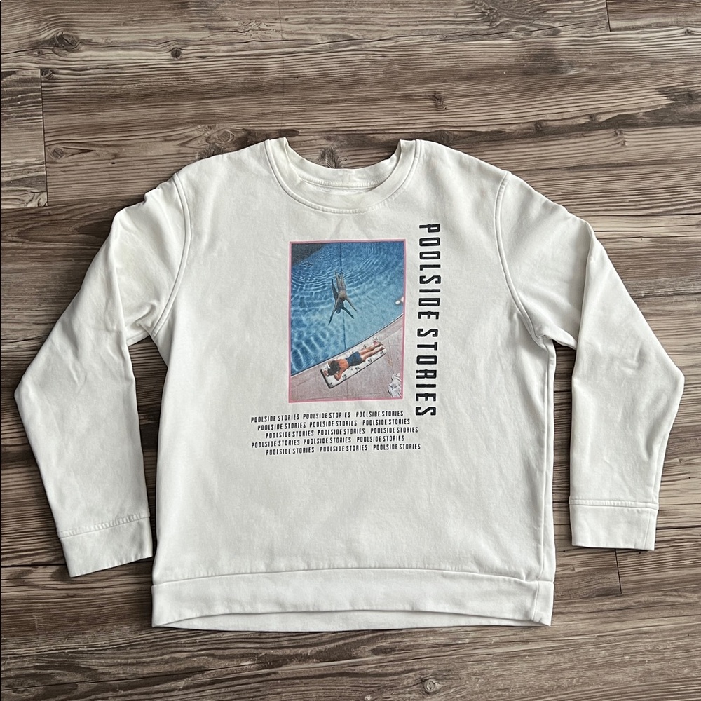 Maje x Slim Aarons Poolside Stories Screen-Printed Sweatshirt